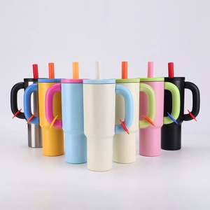 Colorful New Design Thick <b>Handle</b> Customized 304 Stainless Steel Mug Vacuum Insulated <b>Tumbler</b> <b>With</b> <b>Straw</b> Outdoor Use - Product Image 4