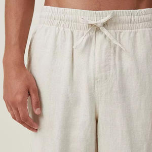 Vente en gros de pantalons décontractés de haute qualité avec logo personnalisé de la meilleure conception pour hommes de couleur unie pantalons intelligents en <span class=keywords><strong>lin</strong></span> pour hommes - Product Image 4