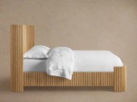 Modernes Luxus-Massivholzbettgestell Designer Geriffeltes Plattformbett für Schlafzimmer-Sets Luxus-Hotel-Villa-Möbelstück