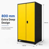 Armario de Almacenamiento Industrial de Acero de 2 Puertas con Cerradura Digital de Teclado, Patas Cónicas, Embalaje Plano para Almacenamiento de Equipos en Garajes y Talleres