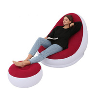 Ensemble de canapé-lit gonflable de luxe avec ottoman, mobilier d'extérieur portable