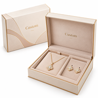 Boîte cadeau de luxe pour bijoux, emballage rigide en papier avec insert en velours pour collier et boucles d'oreilles, coffrets cadeaux de marque haut de gamme