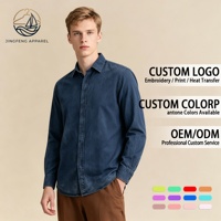 Chemise Oxford pour homme 100% coton, vintage, avec logo personnalisé, boutonnée, lavage enzymatique, effet délavé, robuste