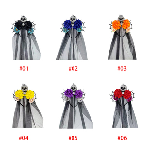 Copricapo Floreale Stile Dark con Ragno e Velo per Costume da Sposa di Halloween, Accessorio Fotografico per il Giorno dei Morti - Product Image 6