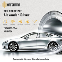 KING MARTIN Film de protection de peinture sans DMF, autocollants de carrosserie automobile, adaptés aux voitures, Alexander Sliver TPU Color PPF