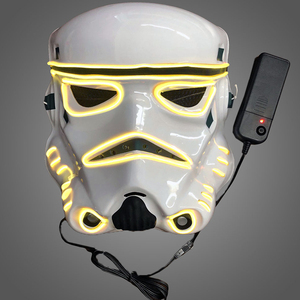 Led Halloween Piratenmaske Cosplay leuchtende Halloween-Maske Kostüm Narbe einäugiger Piratengesichtsparty-Maske - Product Image 6