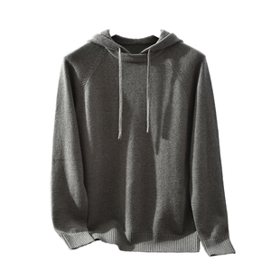 Men's 100% Merino Wool <b>Hoodie</b> Large Size Casual Autumn Winter Sweatshirt Ready-to-Wear Long Sleeved Knitted Top Breathable - Product Image 3