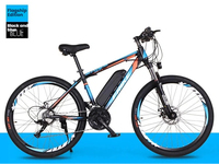 Vélo de montagne électrique pour adultes à cadre en acier de 26 pouces, 21 vitesses, moteur à moyeu arrière sans balais 36V 250W, freins à disque, batterie au lithium, urbain