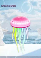 Veilleuse LED à commande vocale rechargeable dynamique Méduse colorée Lampe de table flottante Lumière LED pour décoration relaxante