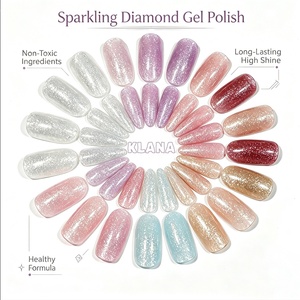 KLANA Luxury Fine Shimmer Crushed Diamond <b>Gel</b> Polish <b>Set</b> 15ML/Bottle Soak Off Eco UV <b>Gel</b> Long Lasting Shine Salon Quality - Product Image 3