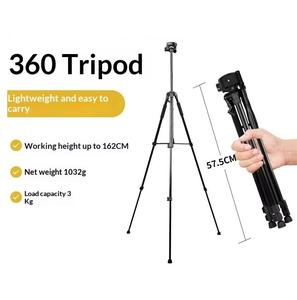 Support de trépied 360 personnalisé pour <span class=keywords><strong>lampe</strong></span> de pêche, télescope, <span class=keywords><strong>projecteur</strong></span>, appareil photo, selfie, diffusion en direct, capacité de charge de 3 kg, avec bulle - Product Image 1
