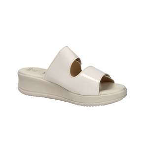 Sandali con Zeppa Cinzia Soft da Donna in Pelle Beige e Oro, Calzature Comode - Product Image 5