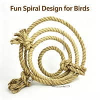 Perchoir balançoire en corde de chanvre naturelle pour perroquet avec clochette, jouet d'escalade tressé multi-anneaux pour oiseaux, favorise l'exercice sain des perroquets