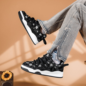 High Quality Custom Fashion Leather Logo Wholesale Casual Sports Sneakers Men's Basketball <b>Shoes</b> Winter/Spring Height Increasing - Product Image 5