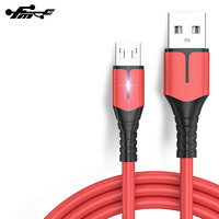Kabel Data lampu Led USB mikro lembut, kualitas tinggi TPE 3A pengisi daya Cepat kabel Usb mikro Pvc silikon stok standar