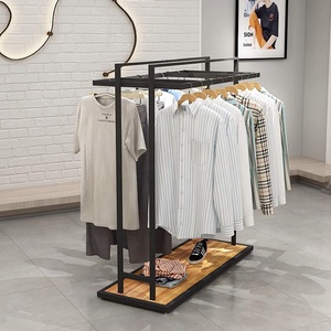 Vendita diretta in fabbrica in metallo legno espositore da pavimento Boutique <span class=keywords><strong>abbigliamento</strong></span> stand ripiano per negozio di <span class=keywords><strong>abbigliamento</strong></span> maschile - Product Image 3