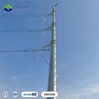 Pylône de transmission monopoteau en acier galvanisé à chaud, haute résistance, de type à bride, pour terminaison de sous-station