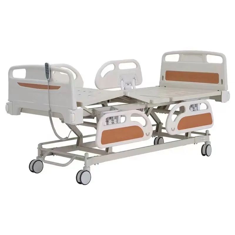 Hastane kullanımı beş fonksiyonlu elektrikli tıbbi yatak ABS yan ray ICU hastane yatağı çok fonksiyonlu hasta yatağı