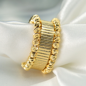 Trang Sức Khí Chất Vòng Tay Vàng Với Nhẫn Đính Kèm Vòng Đeo Tay Hạt Mở Vòng Điều Chỉnh - Product Image 5