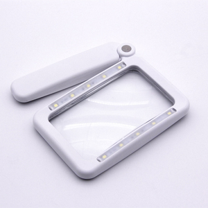 BIJIA de mano 10 Luces LED 4X <span class=keywords><strong>lupa</strong></span> 3 engranajes Interruptor táctil lectura recargable cuadrado plegable diseño plástico - Product Image 5