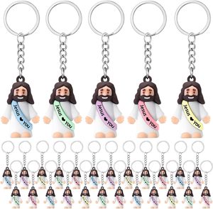 Mini ornements <span class=keywords><strong>religieux</strong></span> de Pâques en gel de <span class=keywords><strong>silice</strong></span> écologique, porte-clés Jésus t'aime, petites figurines de Jésus, jouets en vrac, porte-clés - Product Image 1