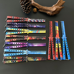 Cuchillo de práctica plegable tipo mariposa Bailsong de acero inoxidable impreso en 3D, entrenador de peine de mariposa - Product Image 3