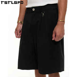 Pantaloncini da Uomo con Zip e Bottoni, Stile Uniforme, Streetwear, da Lavoro, <span class=keywords><strong>Bermuda</strong></span> <span class=keywords><strong>in</strong></span> Cotone Poliestere 380gsm con Doppia Piega al Ginocchio - Product Image 5