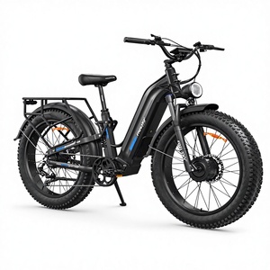 Nueva Bicicleta Eléctrica de Carreras con Doble Motor de 3500W, 200NM, Fibra de Carbono, 8 Velocidades, Pedales Ordinarios, para Adultos, 105 Millas de Autonomía, Suspensión Completa, 26*4'' - Product Image 1