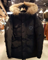Veste en duvet de canard d'extérieur, coupe-vent, 3 couleurs, pour femmes et hommes, manteau épais en fausse fourrure avec logo personnalisé