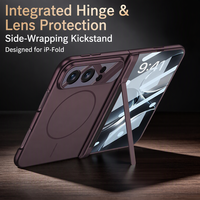 HEYBINGO Ultra Thin Transparent Fold Case Anti Menguning Clear Back Invisible Stand Wireless Charging untuk IP 18 duo