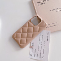 Étui de téléphone CHAOYIDIAN en cuir matelassé de grande taille couleur crème glacée pour iPhone 15 Pro Max 14 13 12, style élégant pour femme