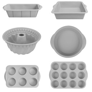 Moldes de Silicona para Pastel, Juego de 6 Piezas, Molde Redondo para Hornear Donuts, Muffins y Cupcakes, Apto para Horno, Color Gris - Product Image 4