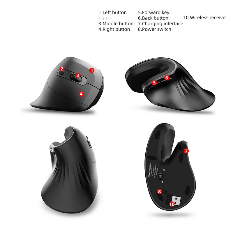 FONKEN Gaming Mouse 3200DPI Adjustable Silent Mouse Optical LED USB