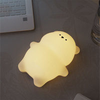 Veilleuse LED Intelligente RGB Rechargeable pour Enfants, en Silicone Souple, à Commande Tactile, Décoration de Salon, Motif Ours Mignon