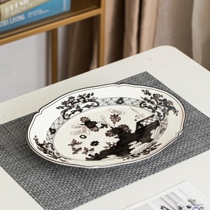 Elegant Floral Europe <b>Disposable</b> Eco-Friendly Ceramic Oval <b>Plate</b> Dish Serving Tray with Gift Box for Business Gifts Home Decor - Product Image 2