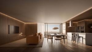 JINGSHUN Furniture Living Room Modern Green Built Custom Homes Wall Cabinets Living Room Large Capacity Solid Wood Free Design - Product Image 3