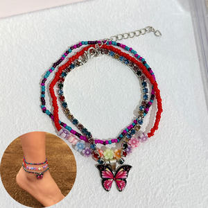 Ensemble de <span class=keywords><strong>cheville</strong></span> de style plage tissé à la main perlé <span class=keywords><strong>cheville</strong></span> fraise amour frange pendentif <span class=keywords><strong>cheville</strong></span> avec <span class=keywords><strong>papillon</strong></span> - Product Image 6