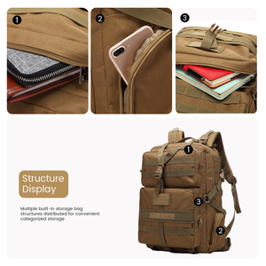 Lupu BL068 45L Waterproof Large Capacity Oxford Camouflage Fashion Tactical <b>Backpack</b> Internal Frame Zipper Closure Internal - Product Image 4