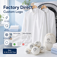 Boule de séchage en laine écologique personnalisable avec logo, directement de l'usine, pour sèche-linge domestique, avec couleur, taille et emballage sur mesure
