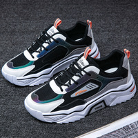 Sneakers de luxe pour hommes, semelle épaisse, couleurs réfléchissantes, semelle en caoutchouc antidérapante, chaussures décontractées tendance pour la marche