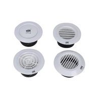 Couvercle d'évent en plastique blanc de 4 ''de pouce Couvercle d'évent rond pour évent de soffite Couvercle de grille de protection en maille pour écran de ventilation HVAC