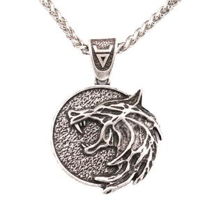 Collier série <span class=keywords><strong>Witcher</strong></span> Exquisite Action Role Playing <span class=keywords><strong>Game</strong></span> Collier pendentif tête de loup Bijoux Cadeaux pour les amateurs de jeux - Product Image 1