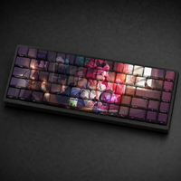 68 Keys Side Engraved PBT Dye Sublimation Keycaps Set OEM Profile for Mechanical Keyboard Compatible 61 64 87 104