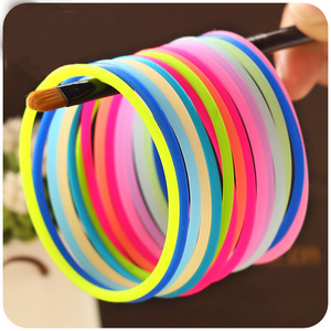 Bracelets élastiques en <span class=keywords><strong>silicone</strong></span> fluorescent néon de haute qualité, décontractés/sportifs, bandeaux pour cheveux en forme de bonbons gélifiés, bracelets unisexes - Product Image 5