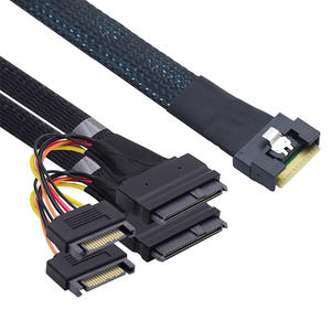 SFF-8654 Anti-disinserimento snello completamente chiuso da 8i 74P a 2x SFF 8639 U.2 + 15P cavo di collegamento per l'elettronica - Product Image 4
