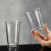 Vente en gros de tasses à lait en verre réutilisables, tasses à café en verre à paroi simple avec impression mignonne