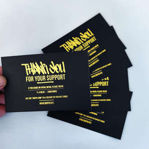 การ์ดขอบคุณสำหรับการส่งเสริมการขายทางธุรกิจโปสการ์ดแบบฟอยล์สีทองหรูหราออกแบบได้เอง - Product Image 2
