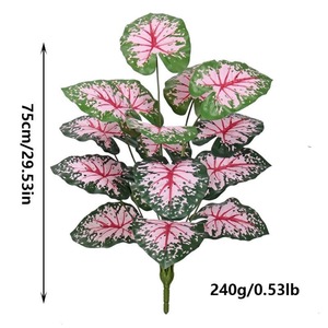 เต่าปลอมสำหรับตกแต่งบ้าน taro ใบไม้ปลอมสีเขียวพืชภูมิทัศน์สวน - Product Image 4