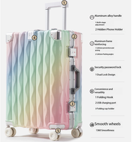 Valise trolley multifonctionnelle pour PC, 20 pouces, avec cadre en aluminium, roulettes silencieuses USB, bagage de voyage
