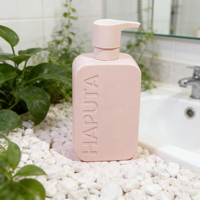 Flacon pompe de luxe carré en HDPE 350 ml pour savon liquide, shampoing, après-shampoing, lotion cosmétique, gel douche